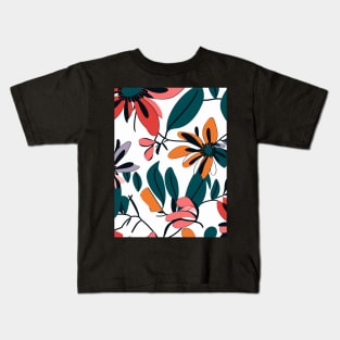 Colorful Flower Pattern V8 Kids T-Shirt
